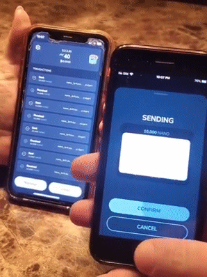Nano bouncing using Natrium wallet Nano: A Feeless Distributed Cryptocurrency Network