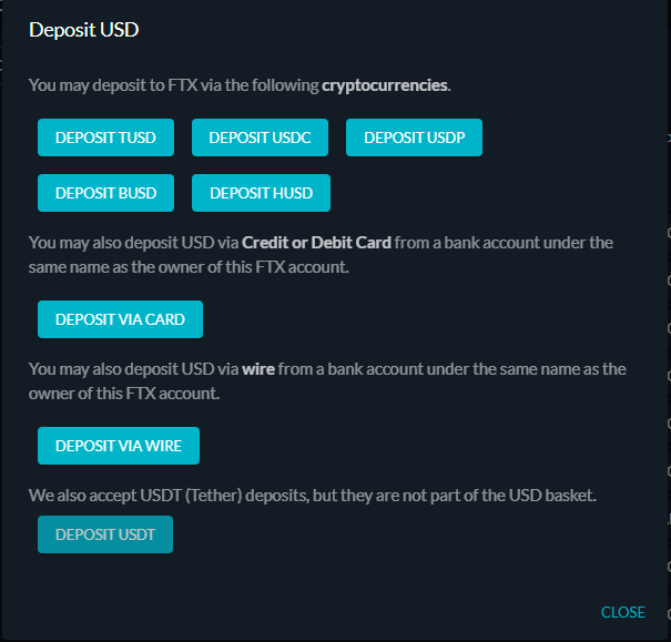 Deposit to FTX