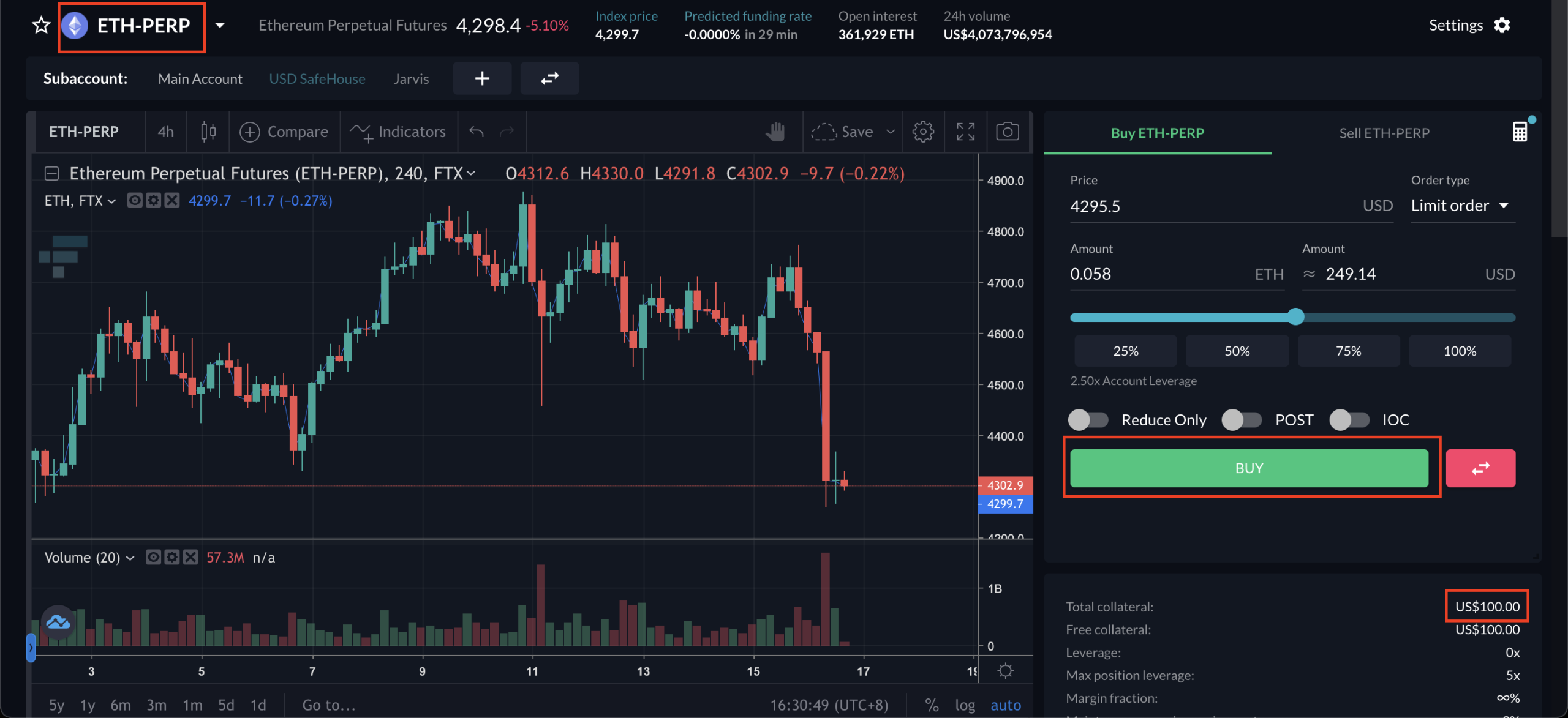 FTX ETH PERPS BUY
