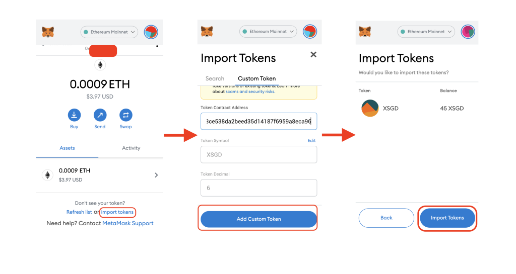 MetaMask XSGD
