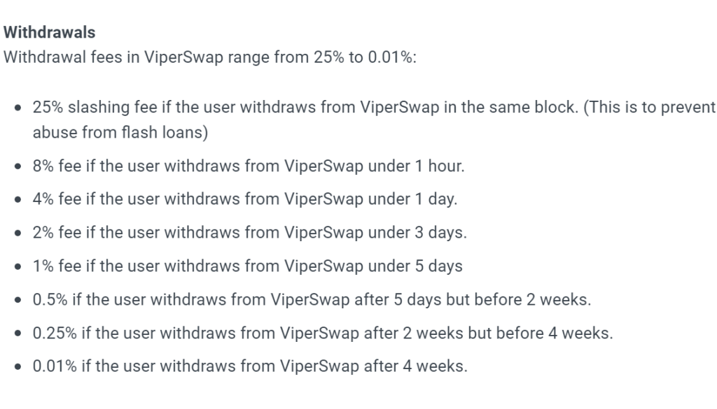 Withdrawal fee