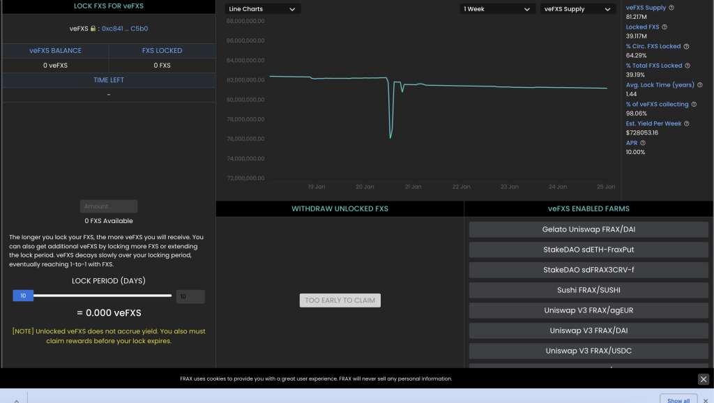 veFXS vote lock FXS