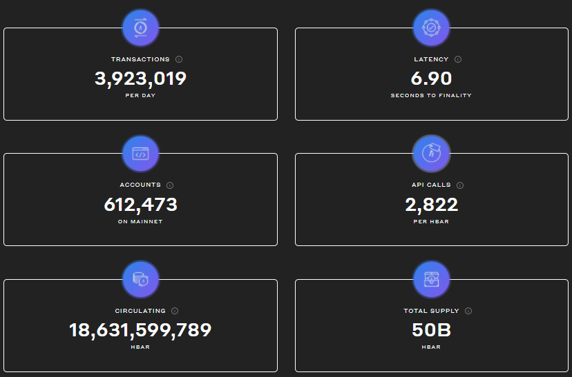 hedera network metrics