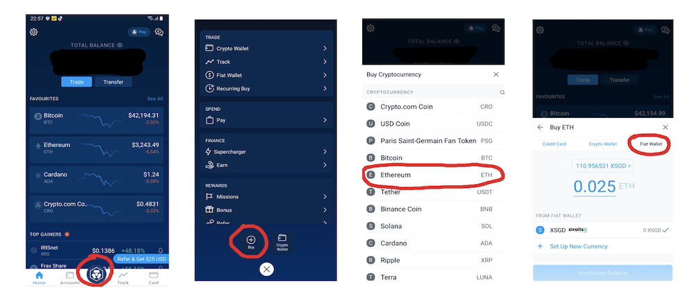 Buying ETH on Crypto.com