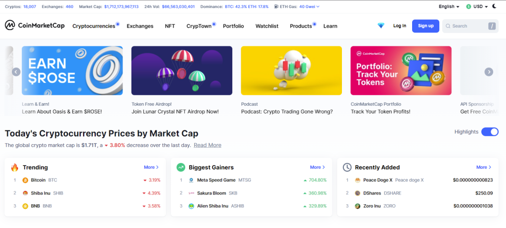 CoinMarketCap Crypto Portfolio Tracker