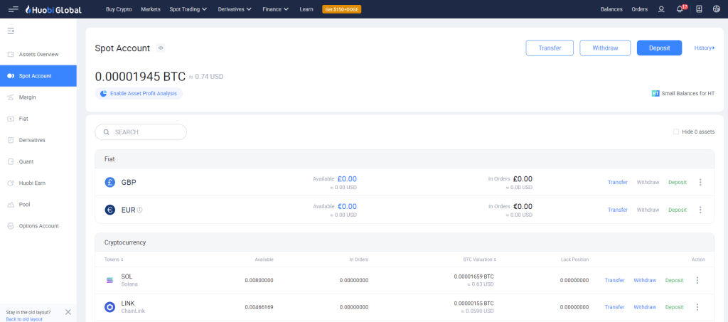 Transfer from Huobi to Kucoin