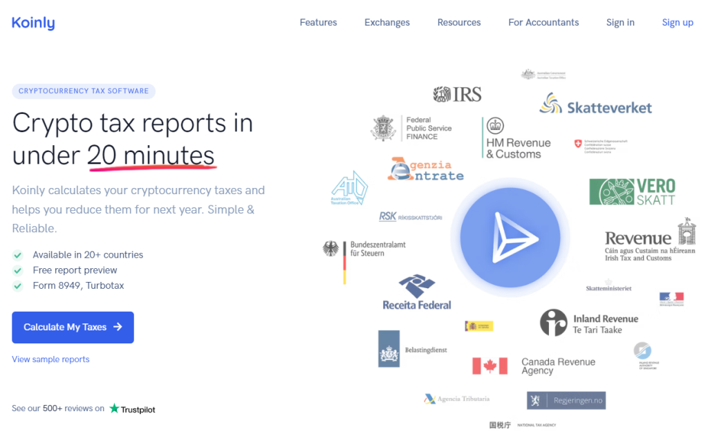 Crypto tax report generator Koinly