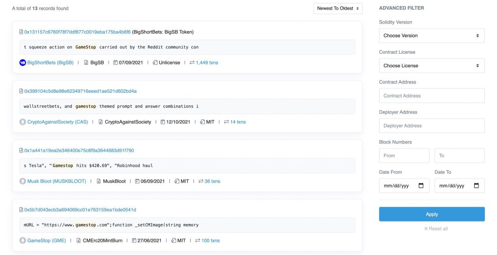 Etherscan smart contract search