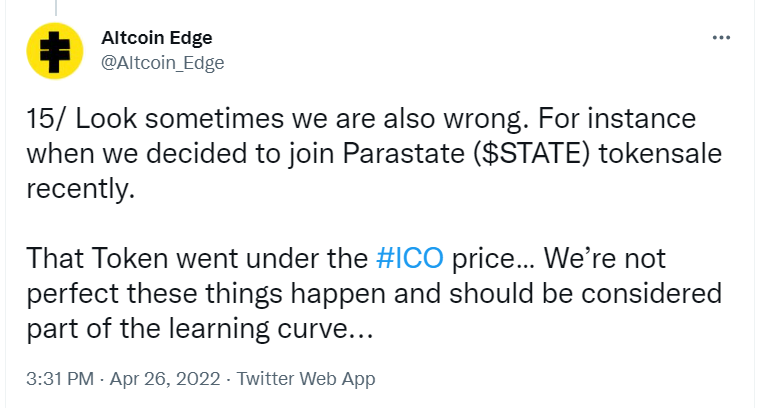 Altcoin Edge Twitter