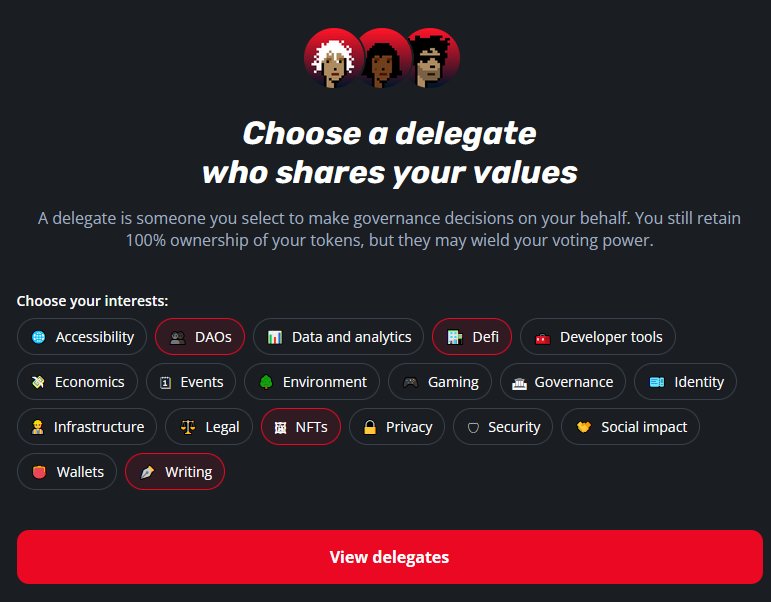 Delegate OP tokens