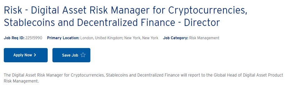 Citibank Enters Crypto, Hiring DeFi And Stablecoin Risk Manager